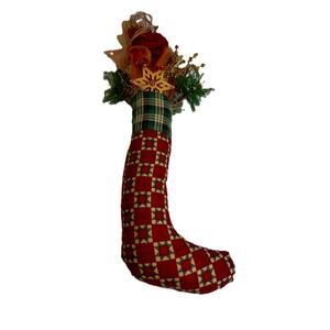 Vintage Handmade Christmas Stocking Country Cottage Shabby Chic